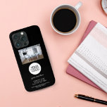 Case-Mate iPhone Case Ajouter votre logo Custom Text Company Photo Black<br><div class="desc">Élégant Ajoutez votre logo avec Custom Text Company Photo Black coques iphone. Ajoutez votre logo,  votre photo et customisez le texte,  le nom de l'entreprise,  l'adresse et les coordonnées.</div>