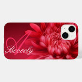 Coques Case-Mate iPhone Ajouter votre nom chrysanthemum rouge teinte (Verso (horizontal))
