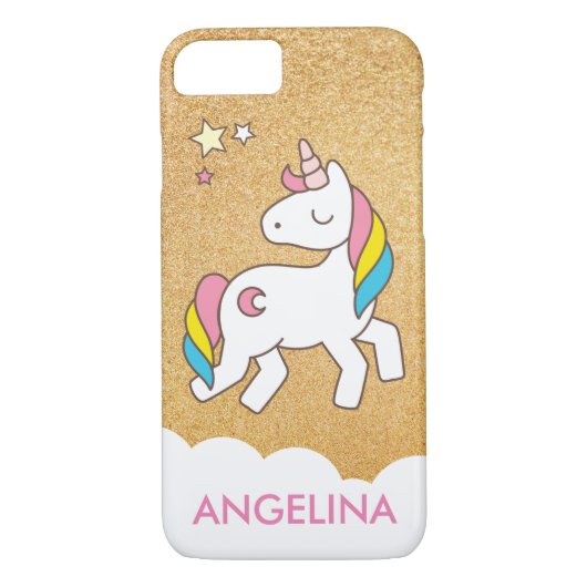 Coques Case-Mate iPhone Ajouter Votre Nom Cute Magique Unicorn Personnalis (Dos)