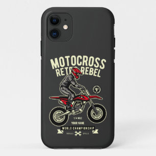 Case-Mate iPhone Case Ajouter votre nom Motocross Retro Rebel Championsh