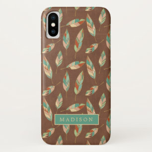 Coques Pour iPhone Ajouter votre nom  Southwest Feather Motif