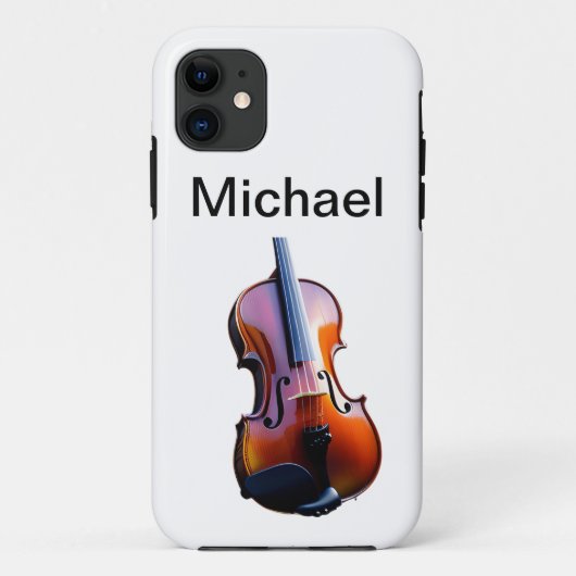 Coques Case-Mate iPhone Ajouter votre nom texte brun violon musique amoure (Dos)