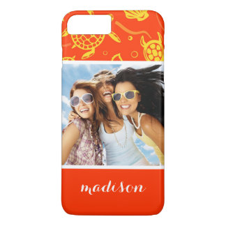 Coque iPhone 7 Plus Ajouter votre photo | Orange Beach Motif