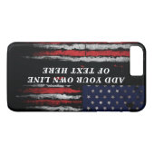 Coques Case-Mate iPhone Ajouter votre propre texte sur grunge American fla (Dos (Horizontal))