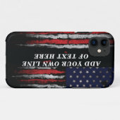 Coques Case-Mate iPhone Ajouter votre propre texte sur grunge American fla (Dos (Horizontal))