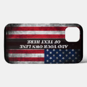 Coques Case-Mate iPhone Ajouter votre texte sur le drapeau américain (Verso (horizontal))