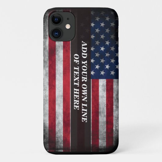 Coques Case-Mate iPhone Ajouter votre texte sur le drapeau américain (Dos)