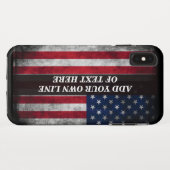 Coques Case-Mate iPhone Ajouter votre texte sur le drapeau américain (Dos (Horizontal))