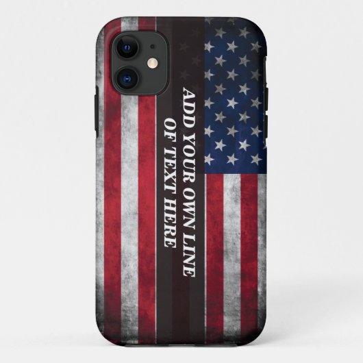 Coques Case-Mate iPhone Ajouter votre texte sur le drapeau américain (Dos)