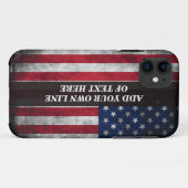Coques Case-Mate iPhone Ajouter votre texte sur le drapeau américain (Dos (Horizontal))
