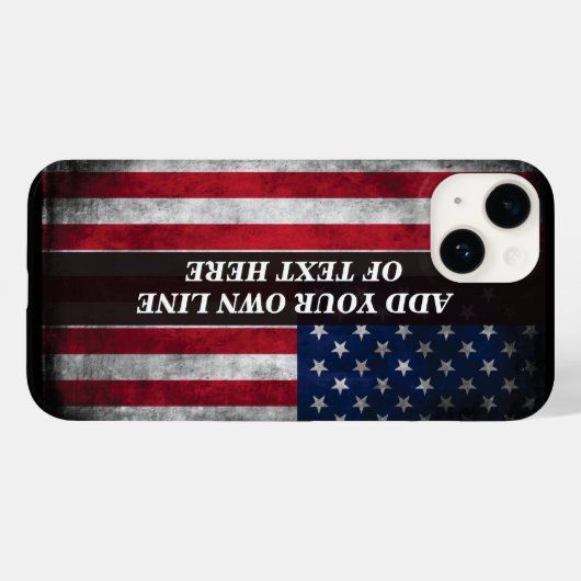 Coques Case-Mate iPhone Ajouter votre texte sur le drapeau américain (Verso (horizontal))