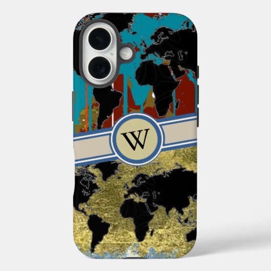 Coques Case-Mate iPhone ajoutez l'initiale à la carte du monde (Verso)