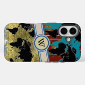 Coques Case-Mate iPhone ajoutez l'initiale à la carte du monde (Verso (horizontal))