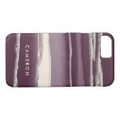 Coques Case-Mate iPhone Ajoutez votre copie nommée d'abrégé sur pourpre de (Dos (Horizontal))