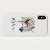 Coques Case-Mate iPhone Ajoutez votre licorne habillée | florale nommée (Dos (Horizontal))