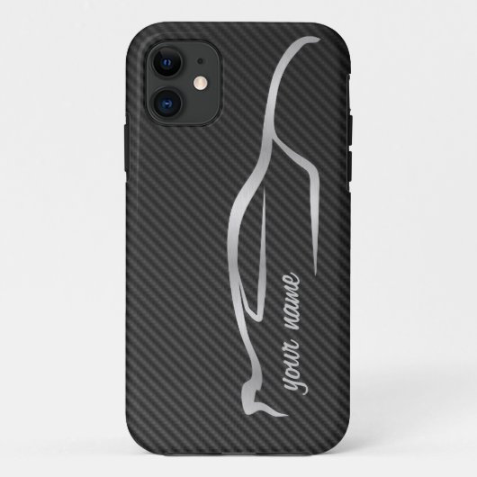 Coques Case-Mate iPhone "ajoutez votre logo gris de silhouette" d'horizon (Dos)