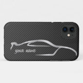 Coques Case-Mate iPhone "ajoutez votre logo gris de silhouette" d'horizon (Dos (Horizontal))