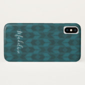 Coques Case-Mate iPhone Ajoutez votre motif turquoise d'obscurité nommée (Dos (Horizontal))