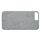 Coques Case-Mate iPhone Ajoutez votre nom | Croquis de New York City Map (Dos (Horizontal))