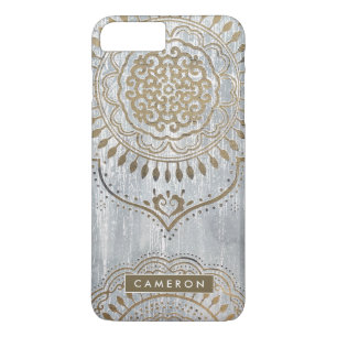 Coque iPhone 7 Plus Ajoutez votre nom   Mandala Gold Design
