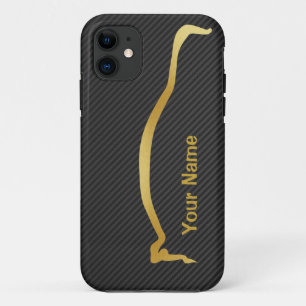 Coque iPhone 11 Ajoutez votre nom - silhouette d'or de Mitsubishi