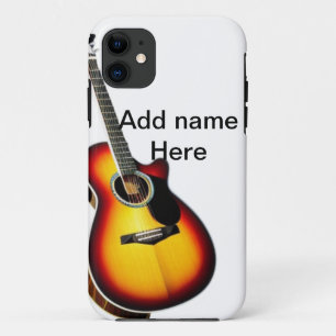 Case-Mate iPhone Case Ajoutez votre nom texte guitare acoustique marron