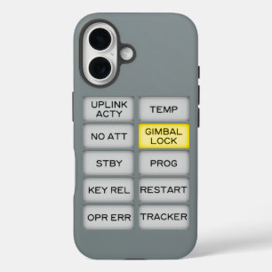 Coques iPhone 16 Alarme de l'indicateur Apollo DSKY, serrure de la 