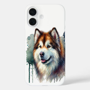 Coques iPhone 16 Alaskan Malamute Aquarelle Art