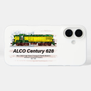 Coques iPhone 16 Alco C-628 Diesel Locomotive et drapeau américain