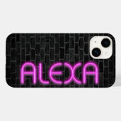 Coques Case-Mate iPhone ALEXA En PINK Lumières Néon (Verso (horizontal))