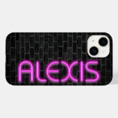Coques Case-Mate iPhone ALEXIS En Lumière Néon ROSE (Verso (horizontal))