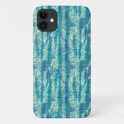 Coques Case-Mate iPhone Algodão semi pixelado num mix de ciano e turquesa (Dos)