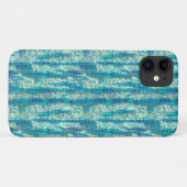 Coques Case-Mate iPhone Algodão semi pixelado num mix de ciano e turquesa (Dos (Horizontal))
