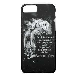 Coque iPhone 8/7 Alice au pays des merveilles; Cheshire Chat avec A