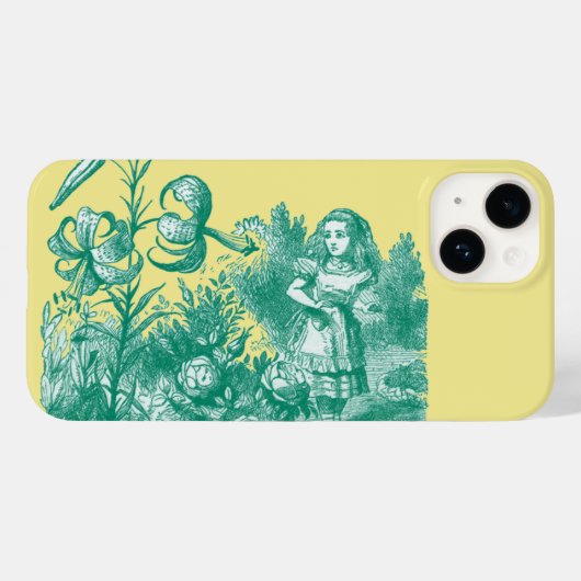 Coques Case-Mate iPhone Alice au pays des merveilles & Fleurs (Verso (horizontal))