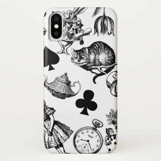 Coques Case-Mate iPhone Alice Lapin Blanc Wonderland Classique (Dos)