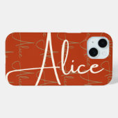 Coques Case-Mate iPhone Alice Motif de nom manuscrit (Verso (horizontal))