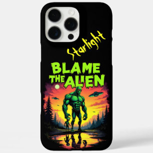 Coques iPhone 16 Pro Max Alien blâmé sous un coucher de soleil mystique