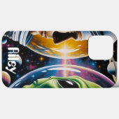Coques Case-Mate iPhone Alien et astronaute dans l'espace Personnalisé (Verso (horizontal))