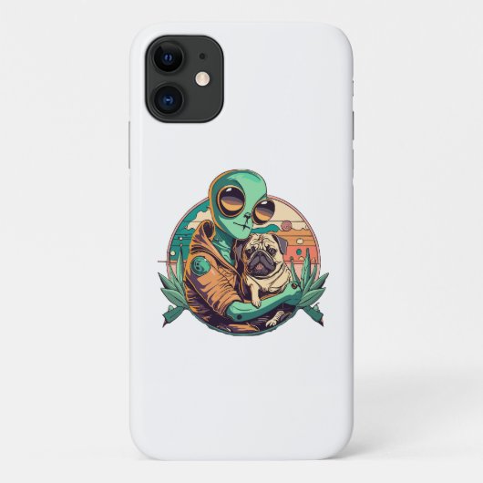 Coques Case-Mate iPhone Alien et Pug (Dos)