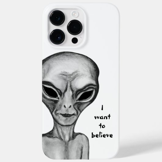 Coques Case-Mate iPhone Alien gris, je veux croire (Verso)