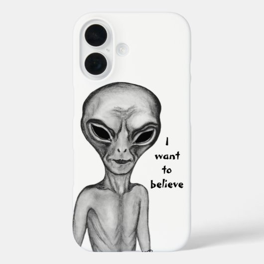 Coques Case-Mate iPhone Alien gris, je veux croire (Verso)