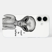 Coques Case-Mate iPhone Alien gris, je veux croire (Verso (horizontal))