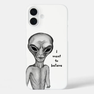 Coques iPhone 16 Plus Alien gris, je veux croire