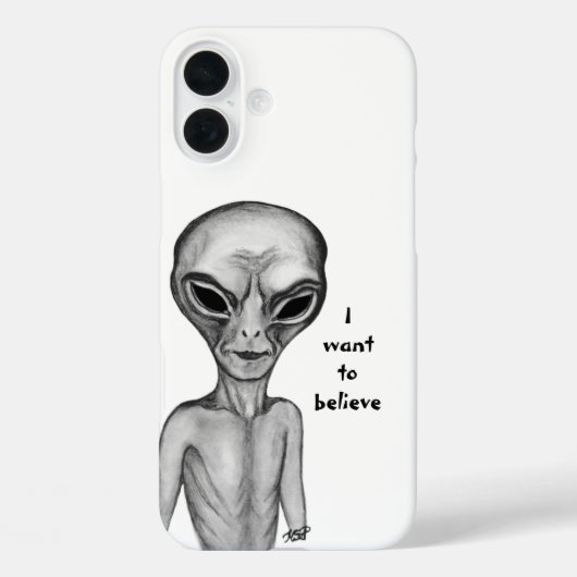Coques Case-Mate iPhone Alien gris, je veux croire (Verso)