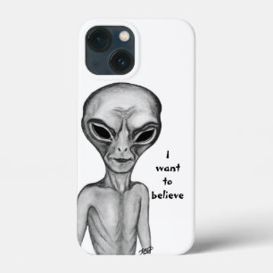 Case-Mate iPhone Case Alien gris, je veux croire