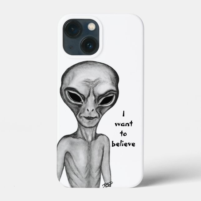 Coques Case-Mate iPhone Alien gris, je veux croire (Verso)