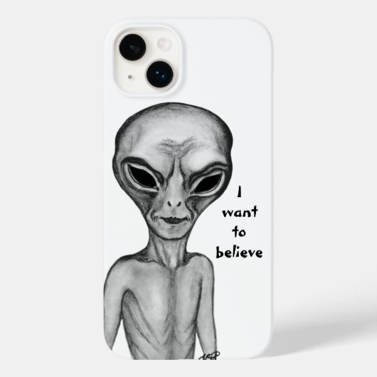 Coques Case-Mate iPhone Alien gris, je veux croire (Verso)