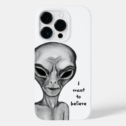 Coques Case-Mate iPhone Alien gris, je veux croire (Verso)