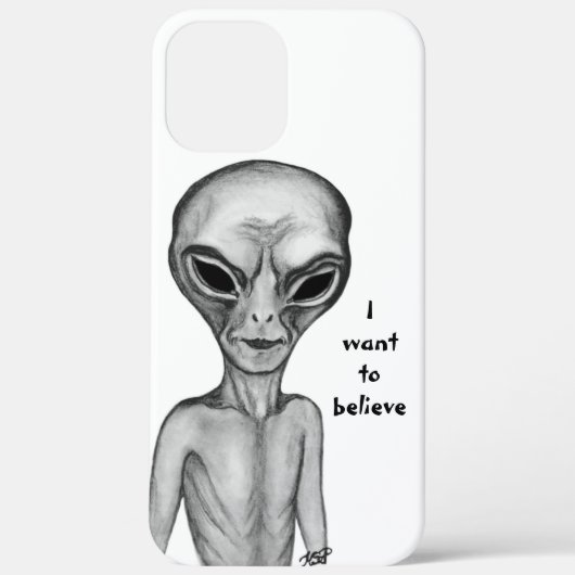 Coques Case-Mate iPhone Alien gris, je veux croire (Verso)